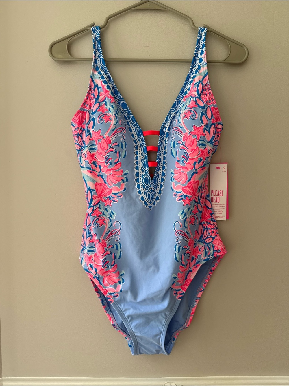 Lilly Pulitzer Jaspen One Piece Swimwear Blue Peri Size 6